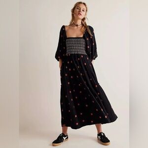 Free People Dahlia Embroidered Maxi Dress | Size XS